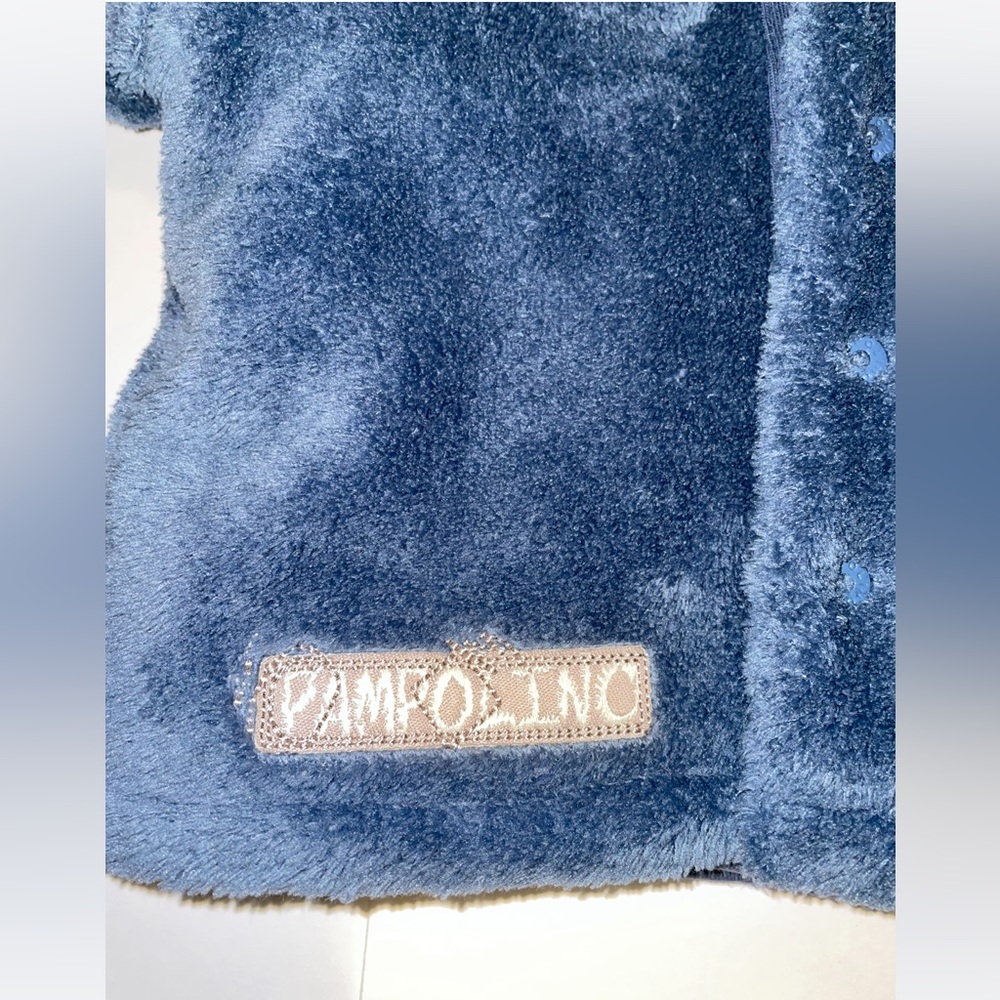 Pampolina Soft Cozy Blue Snap Hoodie Baby Jacket size Newborn NWT - Picture 5 of 9